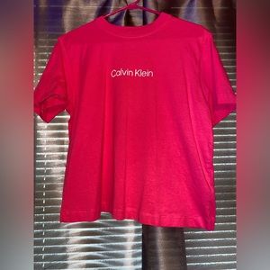 Calvin Klein crop tee.